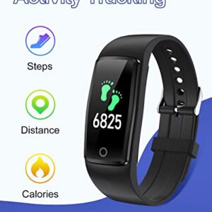 GRV Fitness Tracker Non Bluetooth Fitness Watch No App No Phone Required Waterproof Pedometer Watch with Steps Calories Counter Sleep Tracker for Men Women Kids Parents (Black)