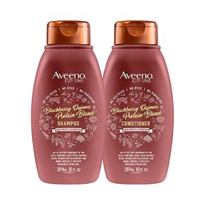 aveeno color protect & strengthen+ blackberry & quinoa conditioner (12 fl oz) with aveeno color protect strengthen+ blackberry quinoa shampoo, fresh, 12 fl oz