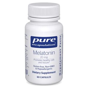 pure encapsulations melatonin 20 mg | supplement to support natural sleep cycles, cells, and tissues* | 60 capsules