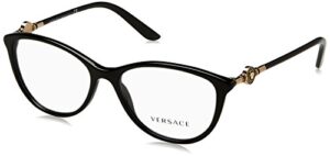 versace women’s ve3175 eyeglasses, black, 54/16/140