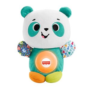 fisher-price linkimals baby & toddler toy play together panda plush with interactive music & lights for ages 9+ months