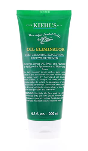 Kiehl's Mens Oil Eliminator Deep Cleansing Exfoliating Face Wash, Apricot, 6.8 Oz