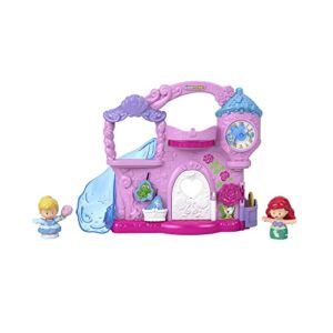 disney princess toddler toy little people play & go castle portable playset with ariel & cinderella figures for ages 18+ months