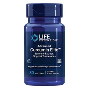life extension advanced curcumin elite turmeric extract, ginger & turmerones – for healthy inflammatory & immune response and cardiovascualr & brain health – gluten-free, non-gmo – 30 softgels