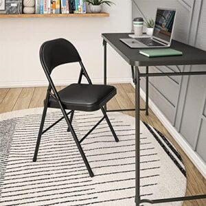 COSCO Vinyl Folding Chair, 4 Pack, Black