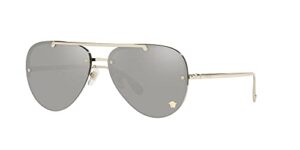 versace ve2231 sunglasses – (12526g) pale gold/light gray mirror silver – 60mm