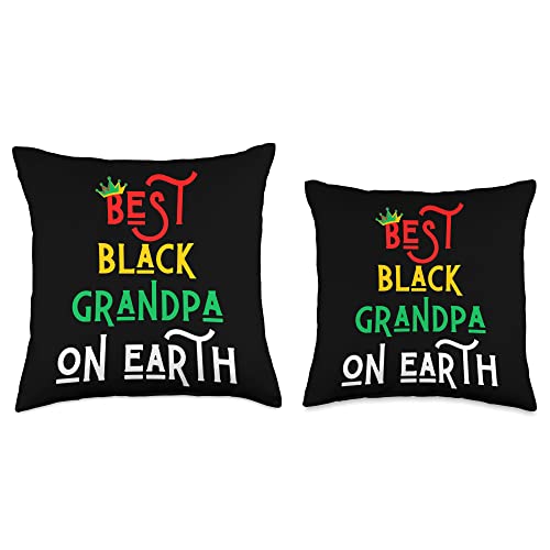 Best Black Grandpa On Earth Men Man Fathers Day Best Black Grandpa On Earth Fun Men Man Fathers Day Throw Pillow, 16x16, Multicolor