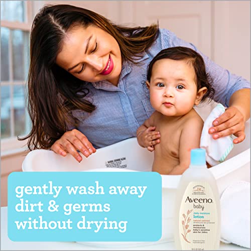 Aveeno Baby Moisture Body Wash & Shampoo, Oat Extract, 3 x 12 Fl. Oz