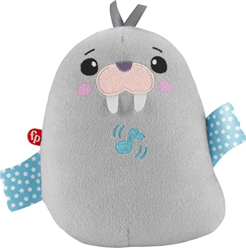 Fisher Price Infant Sound Machine Chill Vibes Walrus Soother Plush Baby Toy with Music Vibrations & Customizable Settings