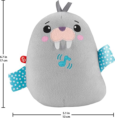 Fisher Price Infant Sound Machine Chill Vibes Walrus Soother Plush Baby Toy with Music Vibrations & Customizable Settings