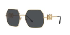versace woman sunglasses gold frame, dark grey lenses, 58mm