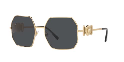 Versace Woman Sunglasses Gold Frame, Dark Grey Lenses, 58MM