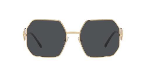 Versace Woman Sunglasses Gold Frame, Dark Grey Lenses, 58MM