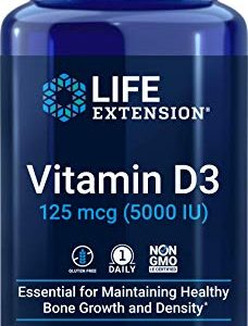 Life Extension Vitamin D3 5000 IU, 120 Softgels, 125mcg