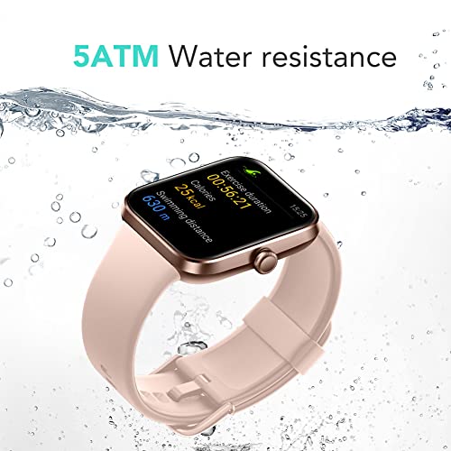SKG Smart Watch for Women, Fitness Tracker with 5ATM Swimming Waterproof, Health Monitor for Heart Rate, Blood Oxygen&Sleep, 1.7'' Touch Screen Smartwatch Fitness Watch for Android-iPhone iOS, V7 Pink