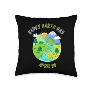 best earth day lifestyle gifts happy earth day funny save & love my planet throw pillow, 16×16, multicolor