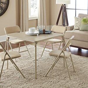 COSCO 5 Piece, Tan Folding Table and Chair Set.