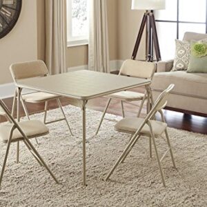 COSCO 5 Piece, Tan Folding Table and Chair Set.