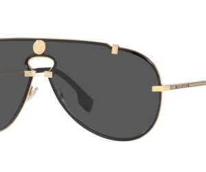 Versace Man Sunglasses Gold Frame, Light Grey Mirror Silver Lenses, 0MM