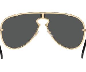 Versace Man Sunglasses Gold Frame, Light Grey Mirror Silver Lenses, 0MM