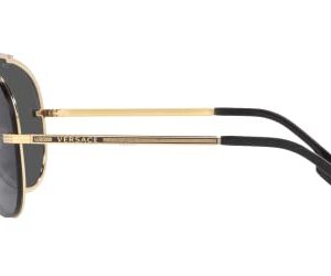 Versace Man Sunglasses Gold Frame, Light Grey Mirror Silver Lenses, 0MM