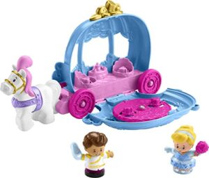 disney princess toddler toy little people cinderella’s dancing carriage playset with horse & figures for ages 18+ months