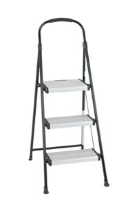 cosco three step folding step stool with rubber hand grip