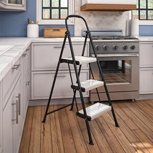 COSCO Three Step Folding Step Stool with Rubber Hand Grip
