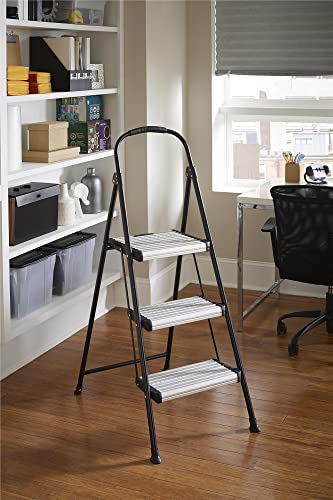 COSCO Three Step Folding Step Stool with Rubber Hand Grip