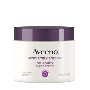 aveeno absolutely ageless restorative night cream facial moisturizer with antioxidant-rich blackberry complex, vitamin c & e, hypoallergenic, non-greasy & non-comedogenic, 1.7 fl. oz (pack of 2)