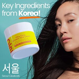 Korean Skin Care Turmeric Cream – Korean Face Moisturizer for Dull Dry Skin Korean Beauty Skincare – Salicylic Acid Cream + Hyaluronic Acid Cream + Glycolic Acid Cream – K Beauty for Glowing Skin 2oz