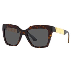 versace ve 4418f 108/87 havana plastic square sunglasses dark grey lens
