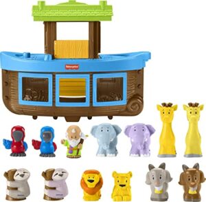 fisher-price little people toddler toy noah’s ark playset with 12 animals and noah figure, baptism gift for ages 1+ years [amazon exclusive]