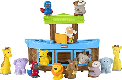 Fisher-Price Little People Toddler Toy Noah’S Ark Playset with 12 Animals and Noah Figure, Baptism Gift for Ages 1+ Years [Amazon Exclusive]