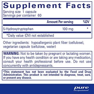 Pure Encapsulations 5-HTP 100 mg | 5-Hydroxytryptophan Supplement for Brain, Sleep, Eating Behavior, and Serotonin Support* | 60 Capsules