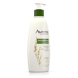 Aveeno Daily Moisturizing Body Lotion with Soothing Oat and Rich Emollients, Fragrance-Free, 18 Fl Oz