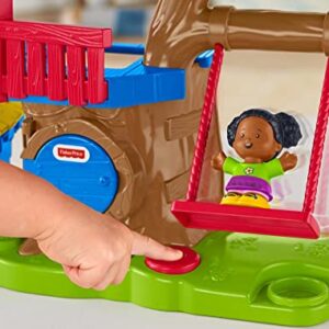 Fisher-Price Little People Toddler Musical Toy Swing & Share Treehouse Playset with 3 Figures for Pretend Play Ages 1+ Years [Amazon Exclusive]