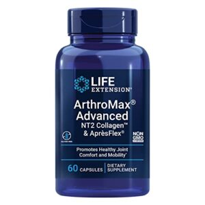 life extension arthromax advanced with nt2 collagen & aprèsflex capsules, our joint health, comfort & mobility formula, non-gmo, gluten-free, 60 count