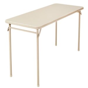 cosco folding serving table, 20″ x 48″, antique linen