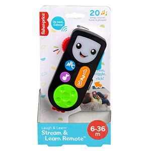 Fisher-Price Laugh & Learn Baby & Toddler Toy Stream & Learn Remote Pretend Tv Control with Music & Lights for Ages 6+ Months