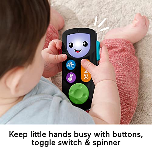 Fisher-Price Laugh & Learn Baby & Toddler Toy Stream & Learn Remote Pretend Tv Control with Music & Lights for Ages 6+ Months