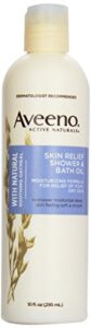 aveeno skin relief shower & bath oil, 10 ounce (pack of 3)