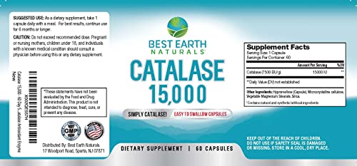 Catalase 15,000-60 Day Supply - Pure Catalase Antioxidant Enzyme