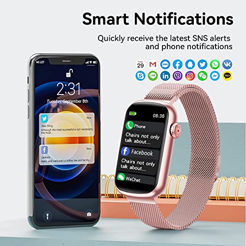 MorePro Fitness Tracker with Heart Rate Monitor, Blood Pressure Watch for Women, Waterproof Fitness Watch with Blood Oxygen Sleep Tracking, Activity Step Tracker Calorie Counter for Android iOS