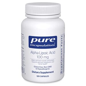 pure encapsulations alpha lipoic acid 100 mg | ala supplement for liver support, antioxidants, nerve and cardiovascular health, free radicals, and carbohydrate support* | 120 capsules