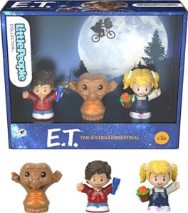 little people collector e.t. the extra-terrestrial special edition figure set in display gift package for adults & fans, 3 figurines