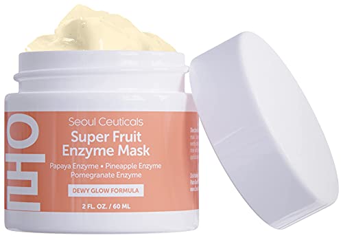 Korean Skin Care Fruit Enzyme Mask – Korean Face Mask K Beauty Face Masks Skincare Contains Skin Brightening Papaya + Pineapple + Pomegranate Extremely Effective Natural Korean Beauty Face Mask 2oz