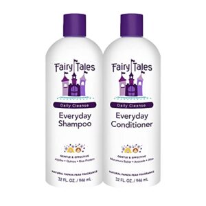 fairy tales daily cleanse everyday kids shampoo + conditioner set – gentle natural defining shampoo and conditioner, tangle free, moisturizing and hydrating formula, paraben free – 32 oz shampoo and 32 oz conditioner