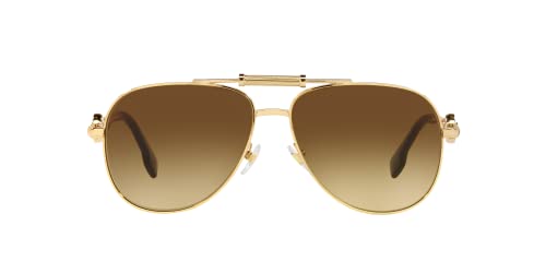 Versace Unisex Sunglasses Gold Frame, Brown Gradient Lenses, 59MM