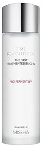 missha time revolution the first treatment essence rx 150ml – essence/toner that moisturizes and smoothes the skin creating a clean base – amazon code verified for authenticity